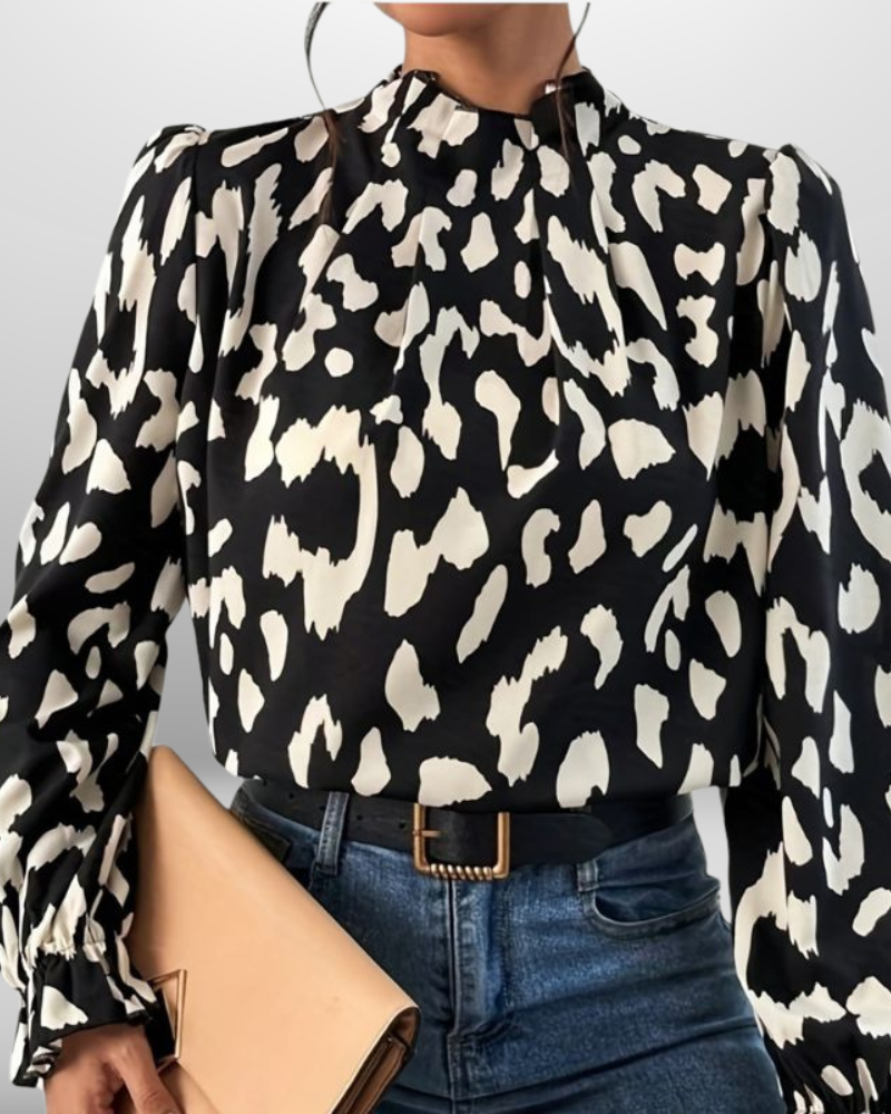 Ava | Bold Leopard Print Blouse