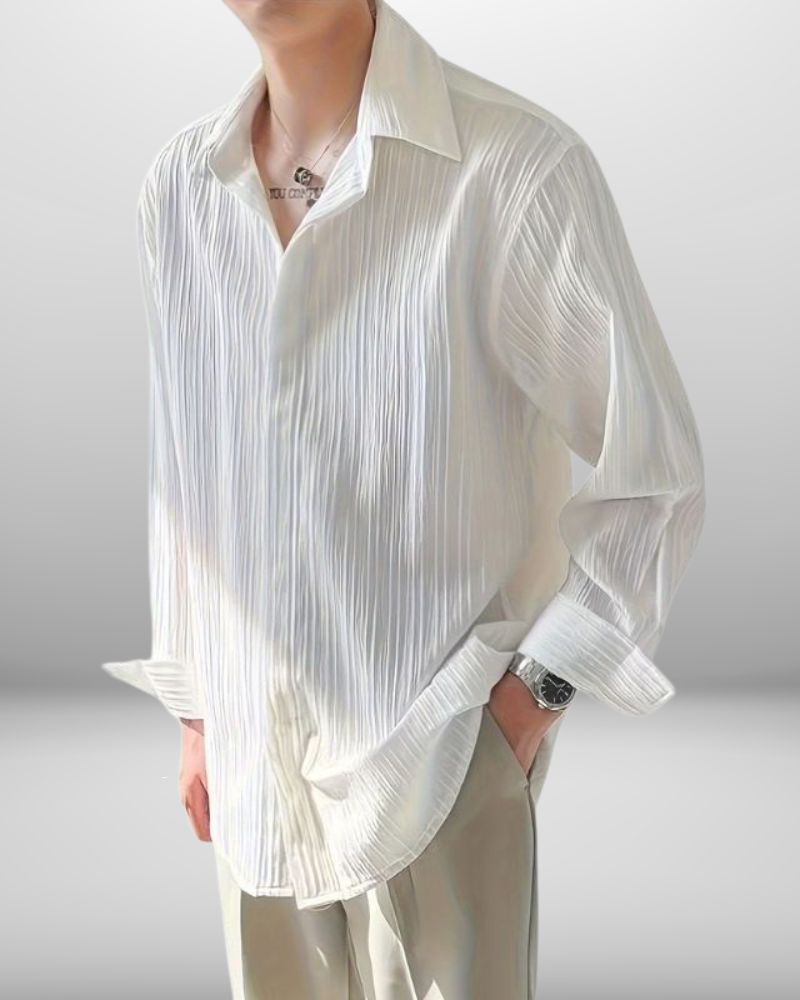 Leo | Pleated Long-Sleeve Shirt