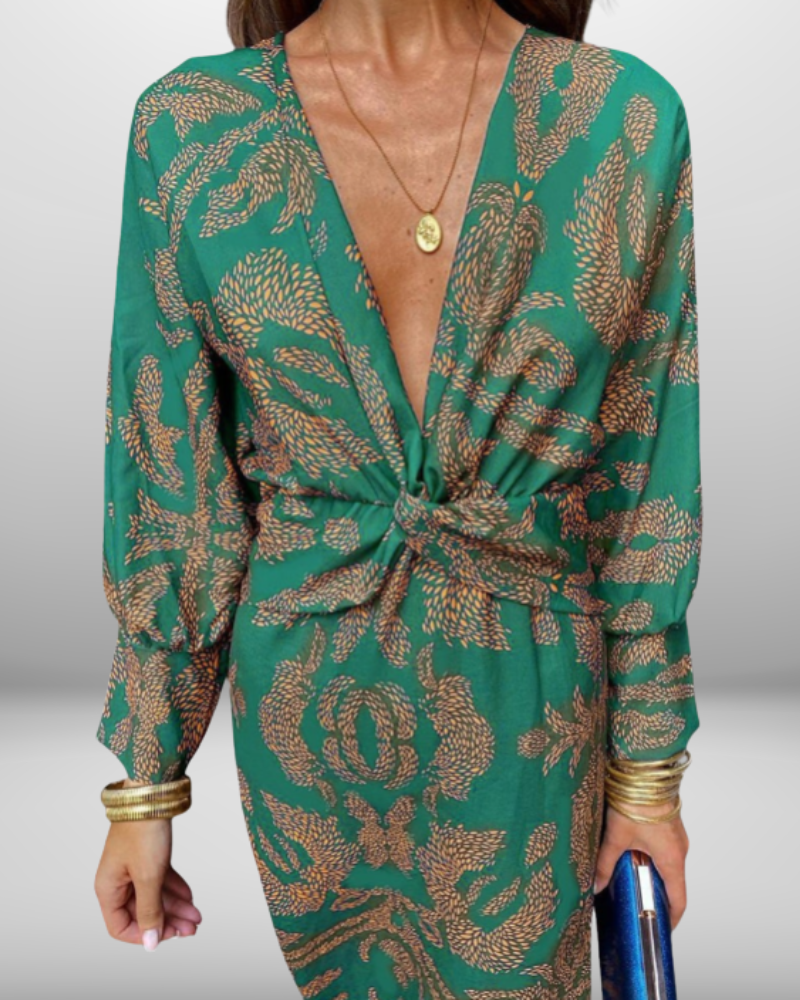 Elsie | Deep V Neck Dress