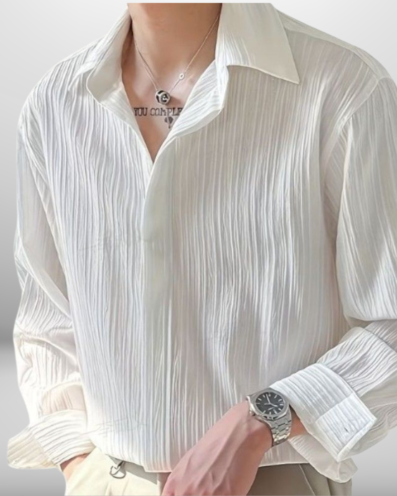 Leo | Pleated Long-Sleeve Shirt