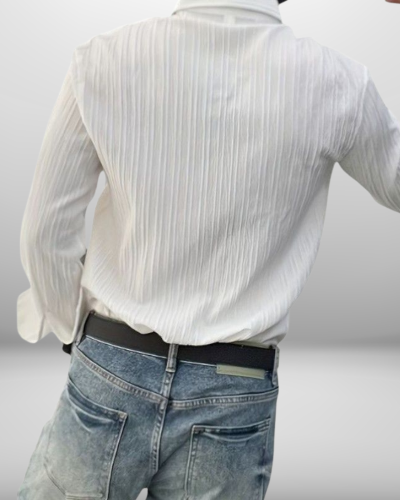 Leo | Pleated Long-Sleeve Shirt