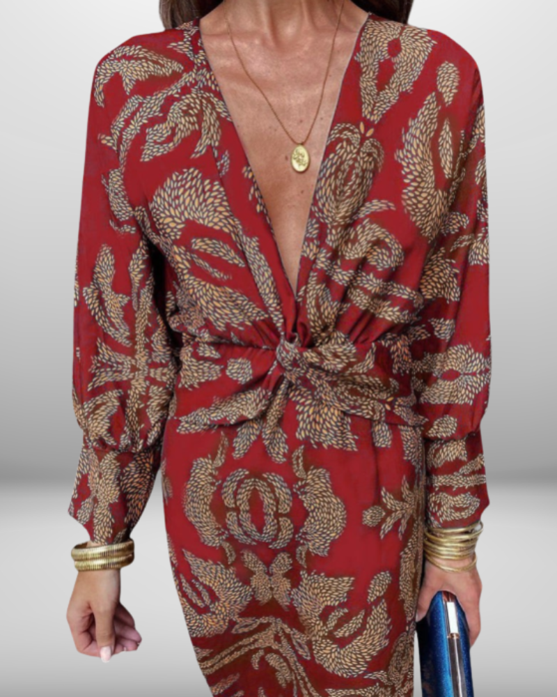 Elsie | Deep V Neck Dress