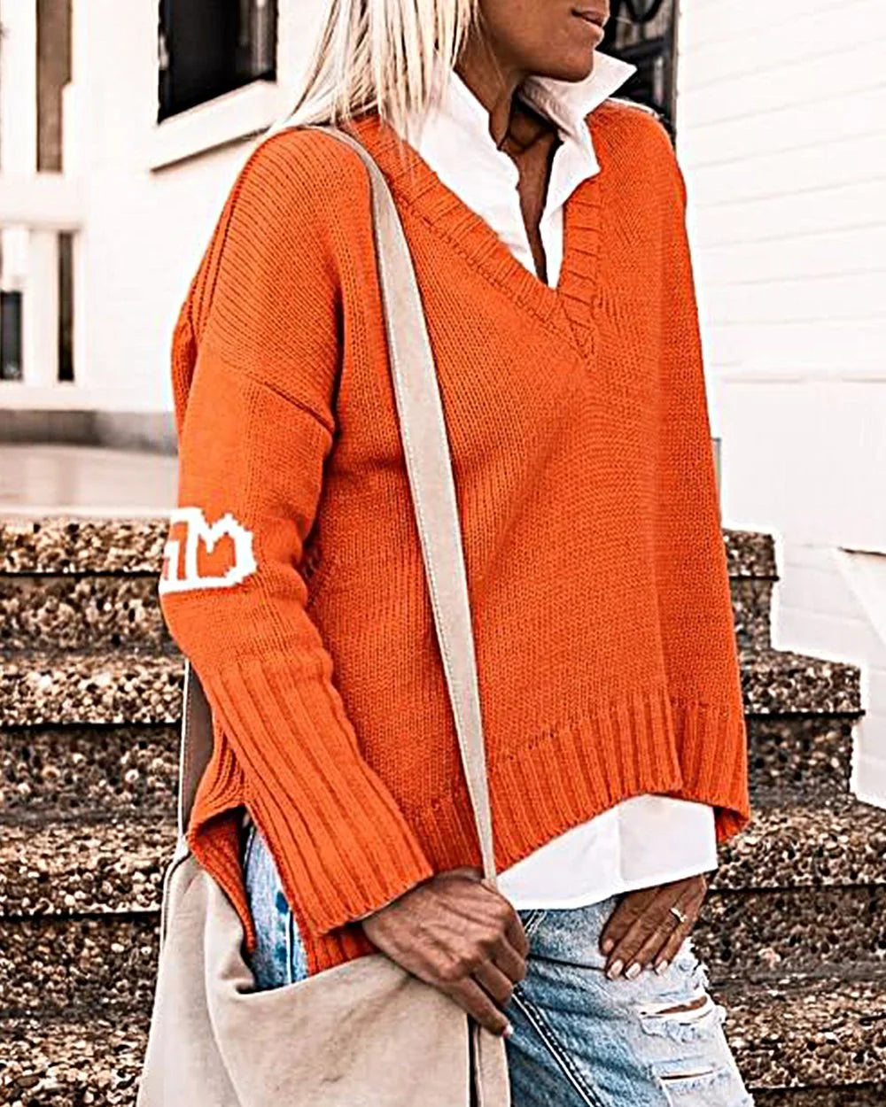 Dstrkt 11 | Street Style Letter Sleeve Sweater