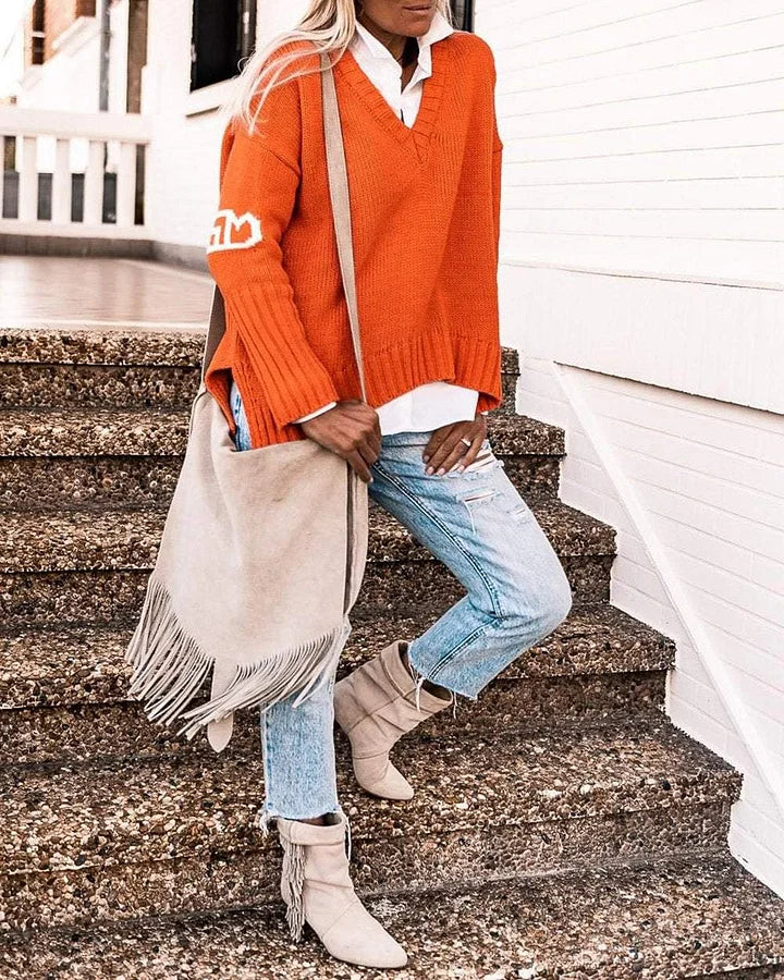 Dstrkt 11 | Street Style Letter Sleeve Sweater