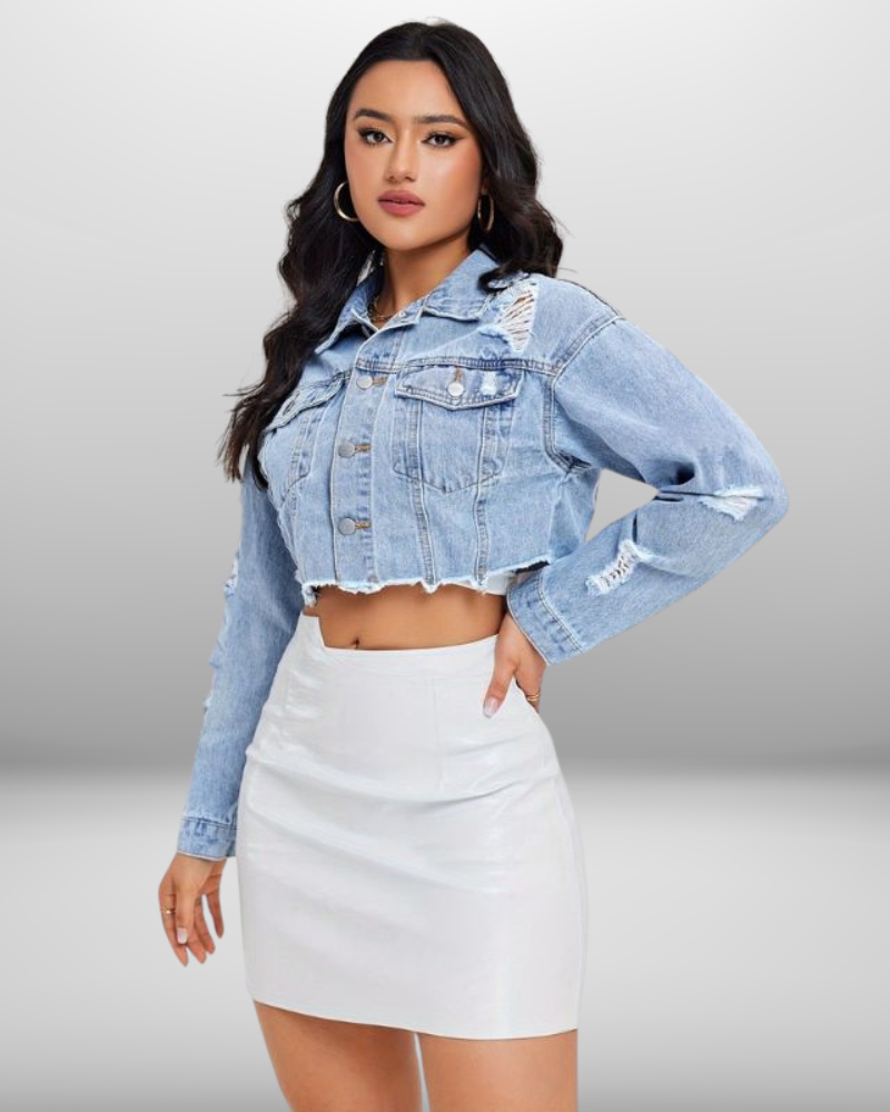 Freya | Cropped Denim Jacket