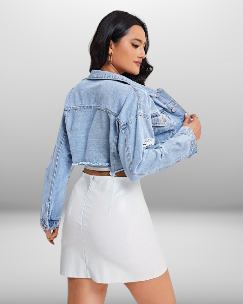 Freya | Cropped Denim Jacket