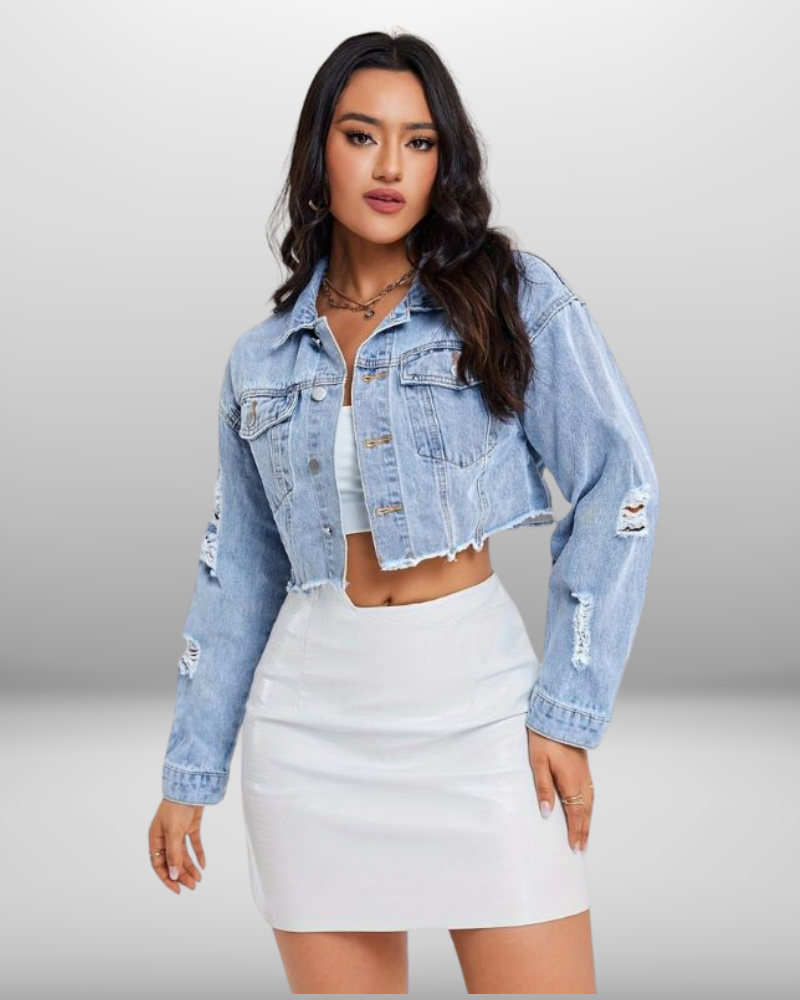 Freya | Cropped Denim Jacket