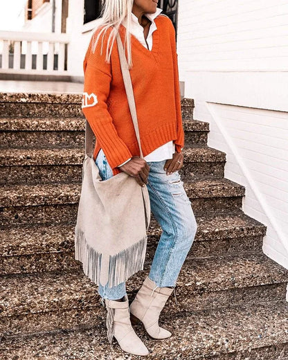 Dstrkt 11 | Street Style Letter Sleeve Sweater