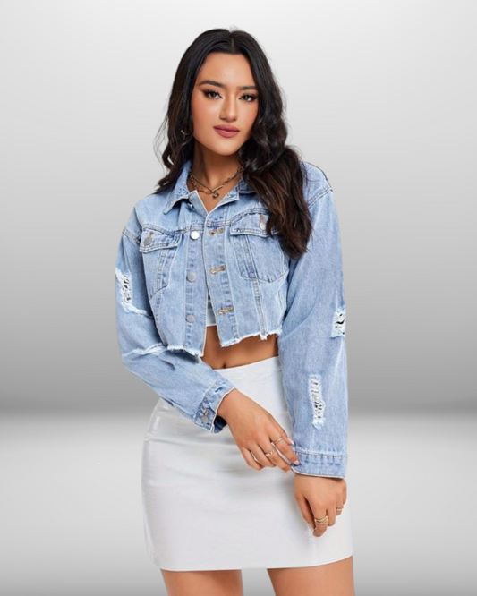 Freya | Cropped Denim Jacket
